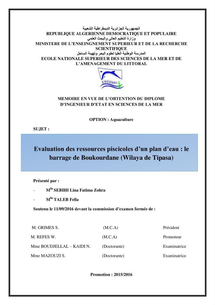 Evaluation des ressources piscicoles d\'un plan d\'eau