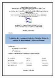 Evaluation des ressources piscicoles d'un plan d'eau