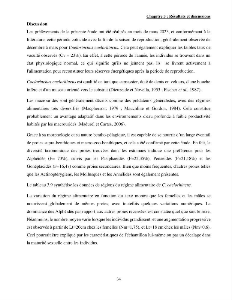 Contribution à l\'étude de Coelorinchus caelorhincus (Risso,1810 ) dans la région de Ghazaouet stcck, biologie, croissance et exploitation