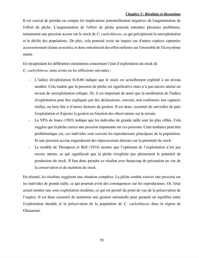 Contribution à l\'étude de Coelorinchus caelorhincus (Risso,1810 ) dans la région de Ghazaouet stcck, biologie, croissance et exploitation
