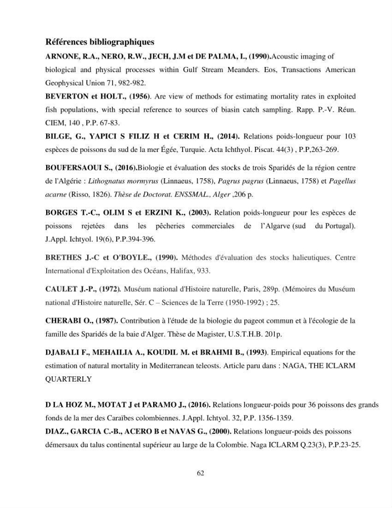 Contribution à l\'étude de Coelorinchus caelorhincus (Risso,1810 ) dans la région de Ghazaouet stcck, biologie, croissance et exploitation