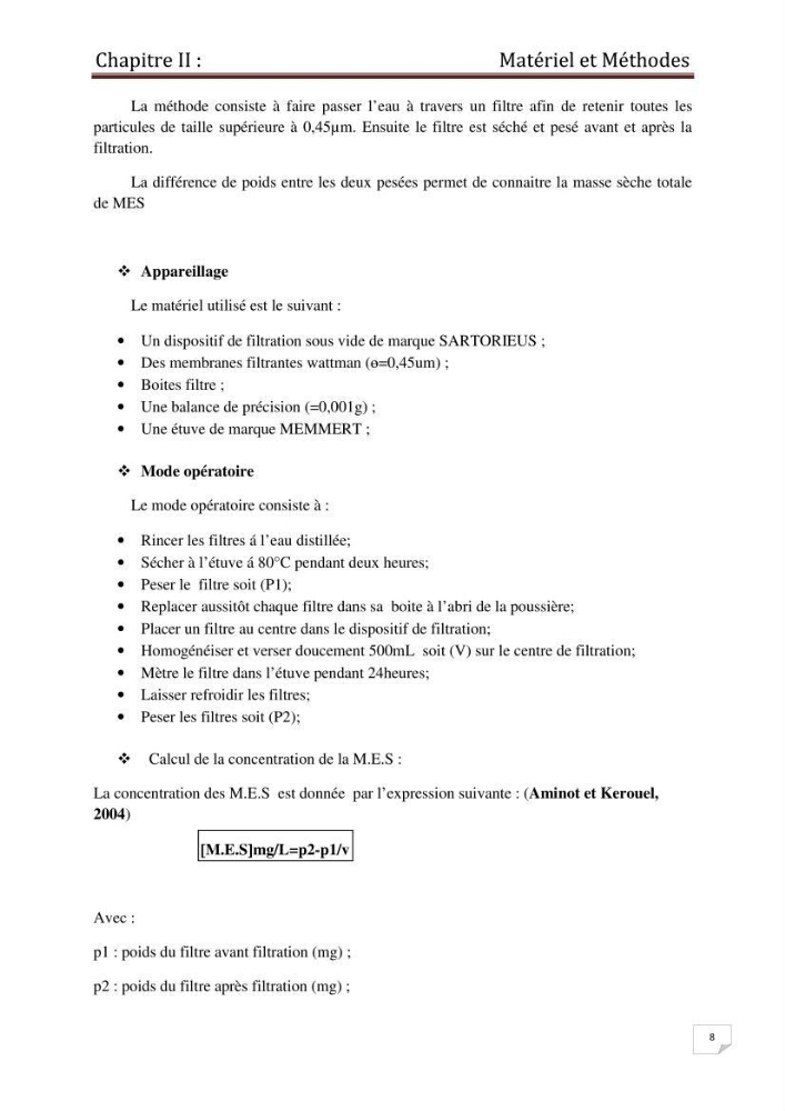 Contrôle des caractéristiques physico-chimiques du sédiment de la plage de Sidi-Fredj