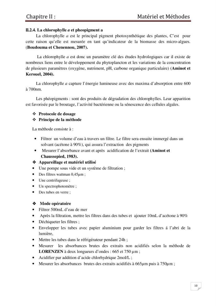 Contrôle des caractéristiques physico-chimiques du sédiment de la plage de Sidi-Fredj