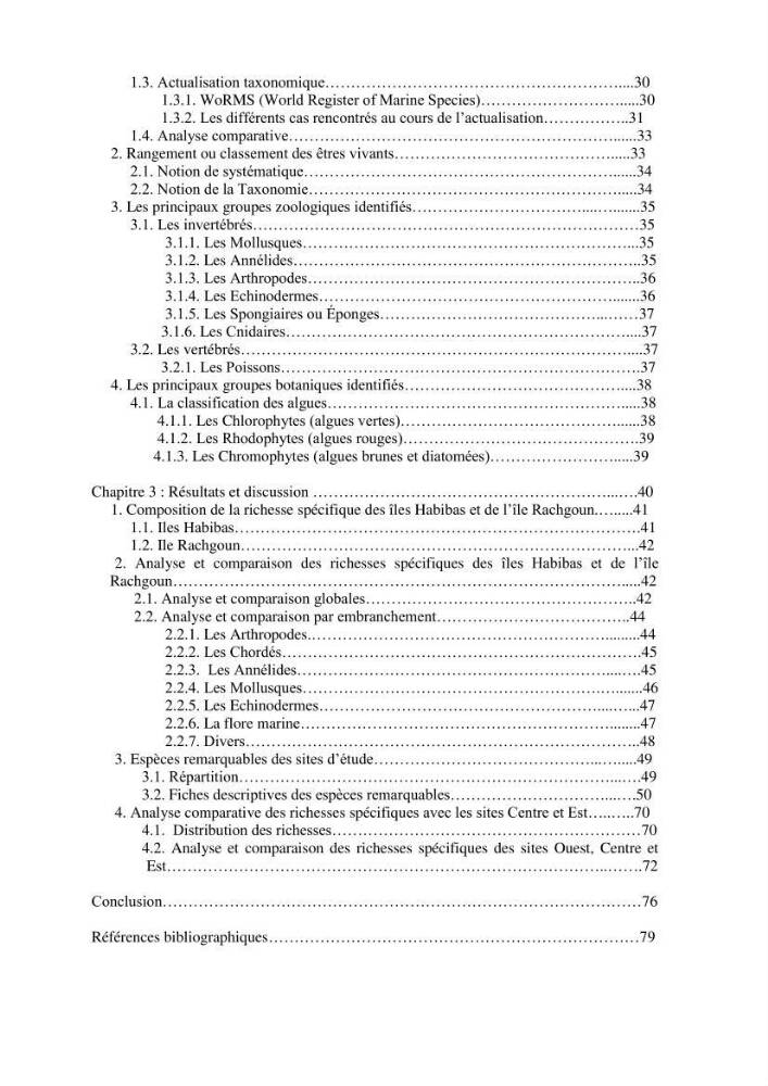 inventaire de la faune et de la flore marine d\'intérêt écologique des sites remarquables de la côte Ouest Algérienne: