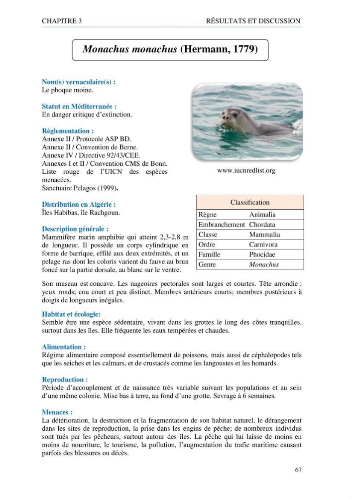 inventaire de la faune et de la flore marine d\'intérêt écologique des sites remarquables de la côte Ouest Algérienne: