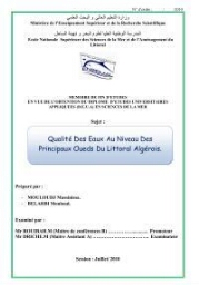 Qualité des eaux au niveau des principaux oueds du littoral Algérois