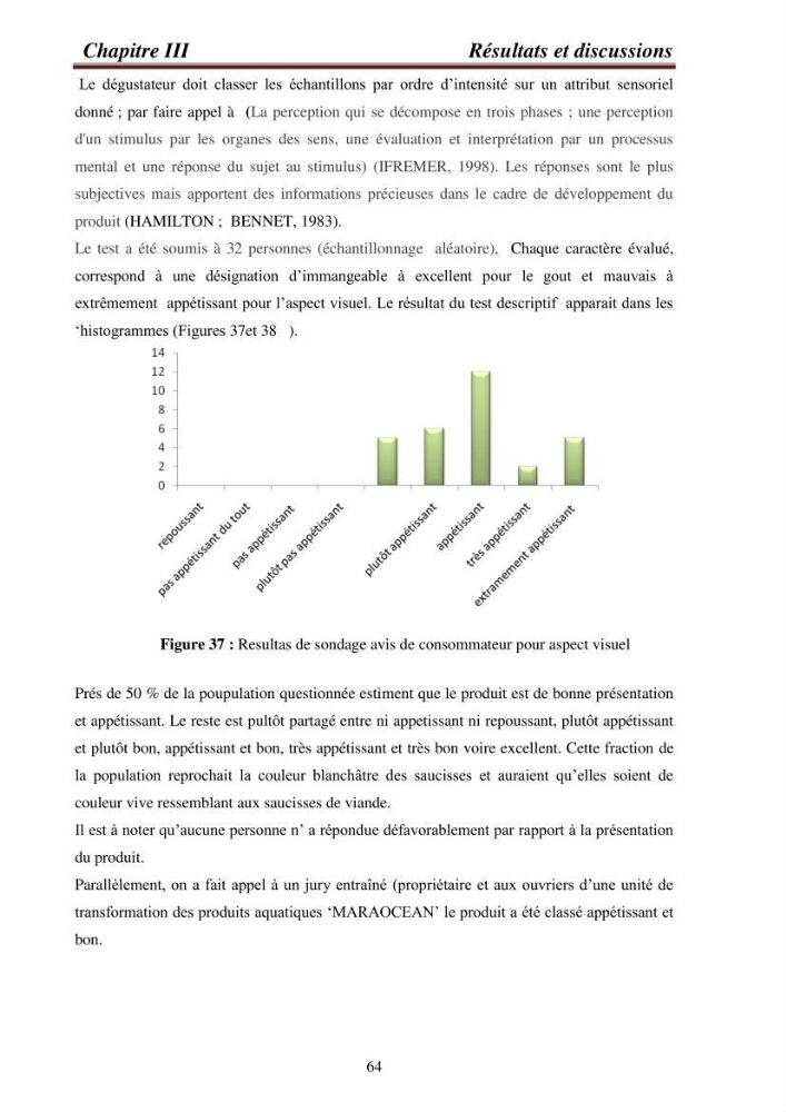 Contribution à la valorisation de la carpe chinoise Aristichthys nobilis (Richardson,1845) et l\'évaluation de la qualité des produits transformés: