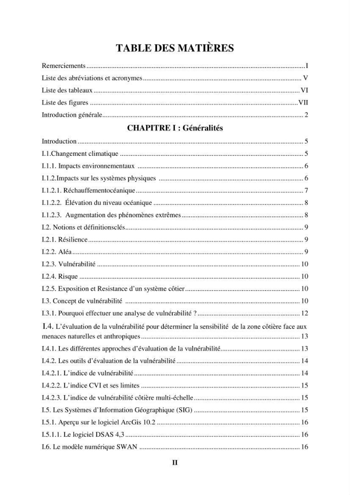 Calcul de l\'indice de vulnérabilité côtière de la baie d\'El Djamila: