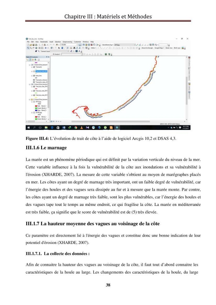 Calcul de l\'indice de vulnérabilité côtière de la baie d\'El Djamila: