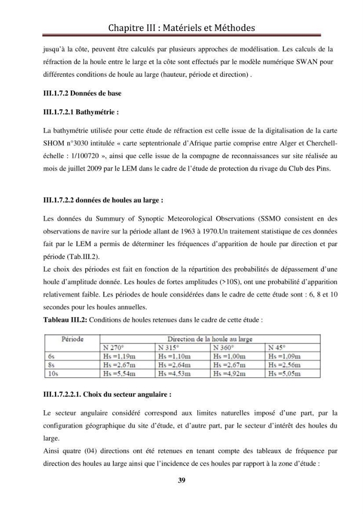 Calcul de l\'indice de vulnérabilité côtière de la baie d\'El Djamila: