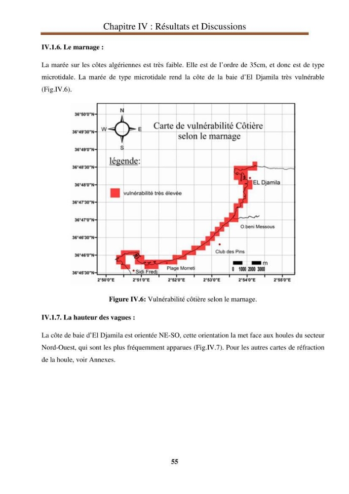 Calcul de l\'indice de vulnérabilité côtière de la baie d\'El Djamila: