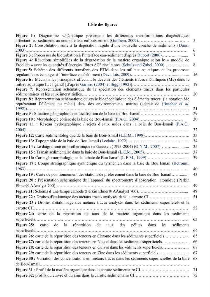 Les métaux traces dans les sédiments de la baie de Bou-Ismail