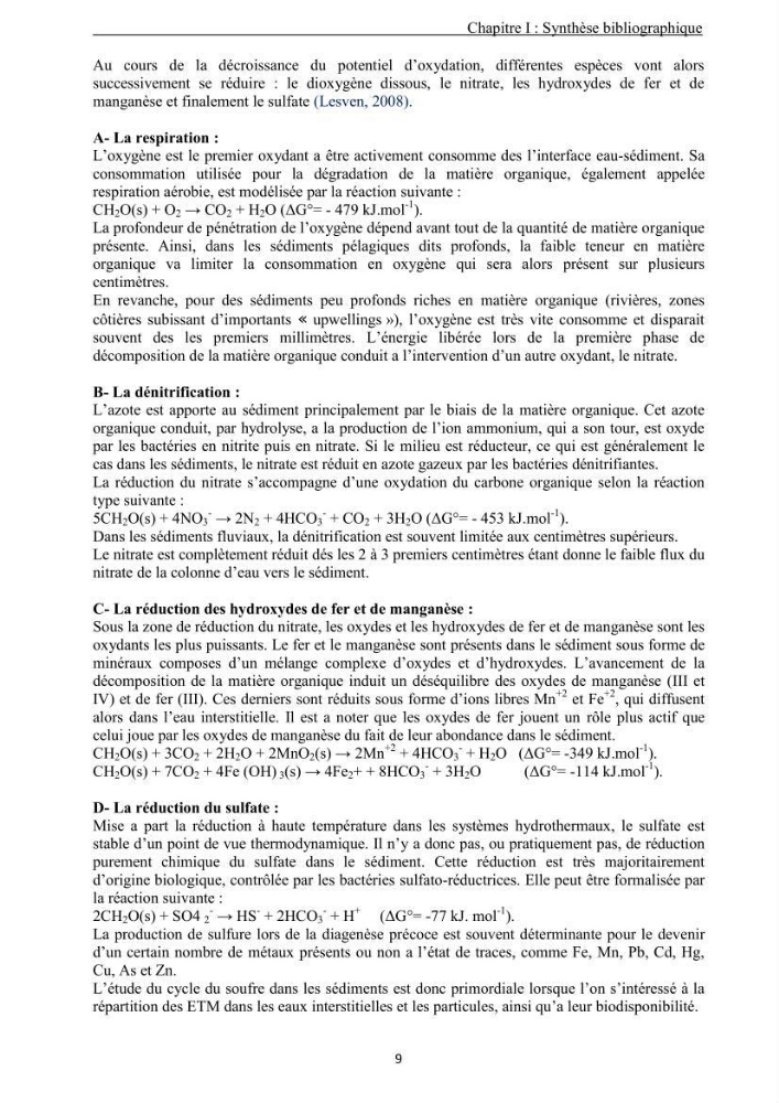 Les métaux traces dans les sédiments de la baie de Bou-Ismail
