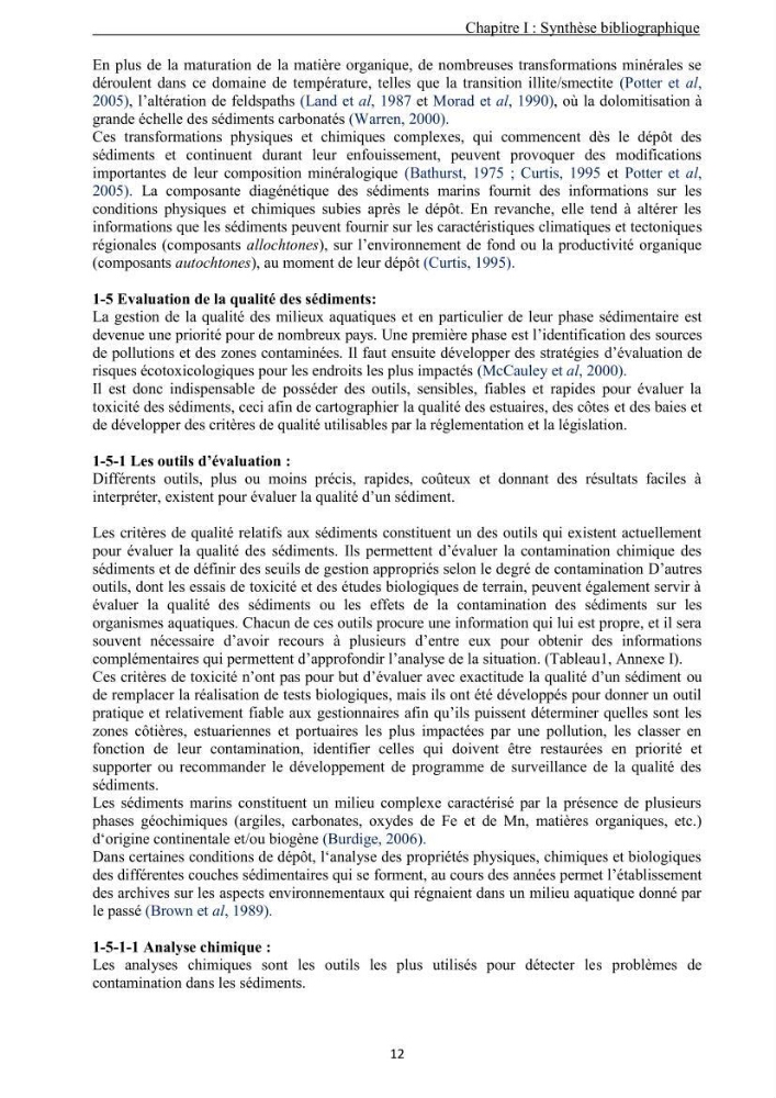 Les métaux traces dans les sédiments de la baie de Bou-Ismail