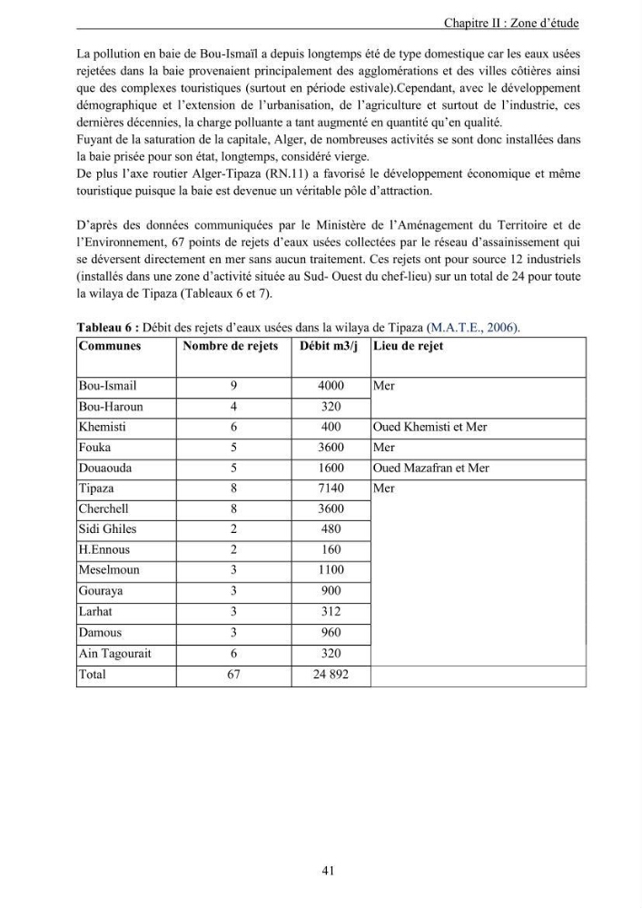 Les métaux traces dans les sédiments de la baie de Bou-Ismail
