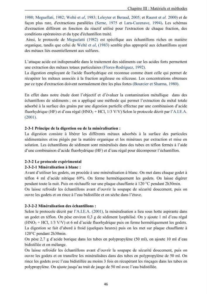 Les métaux traces dans les sédiments de la baie de Bou-Ismail