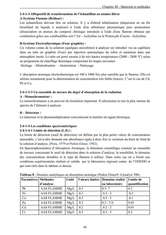 Les métaux traces dans les sédiments de la baie de Bou-Ismail