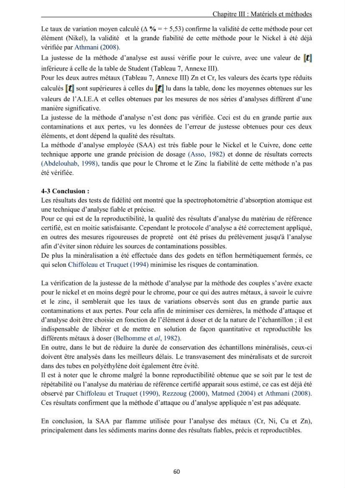 Les métaux traces dans les sédiments de la baie de Bou-Ismail