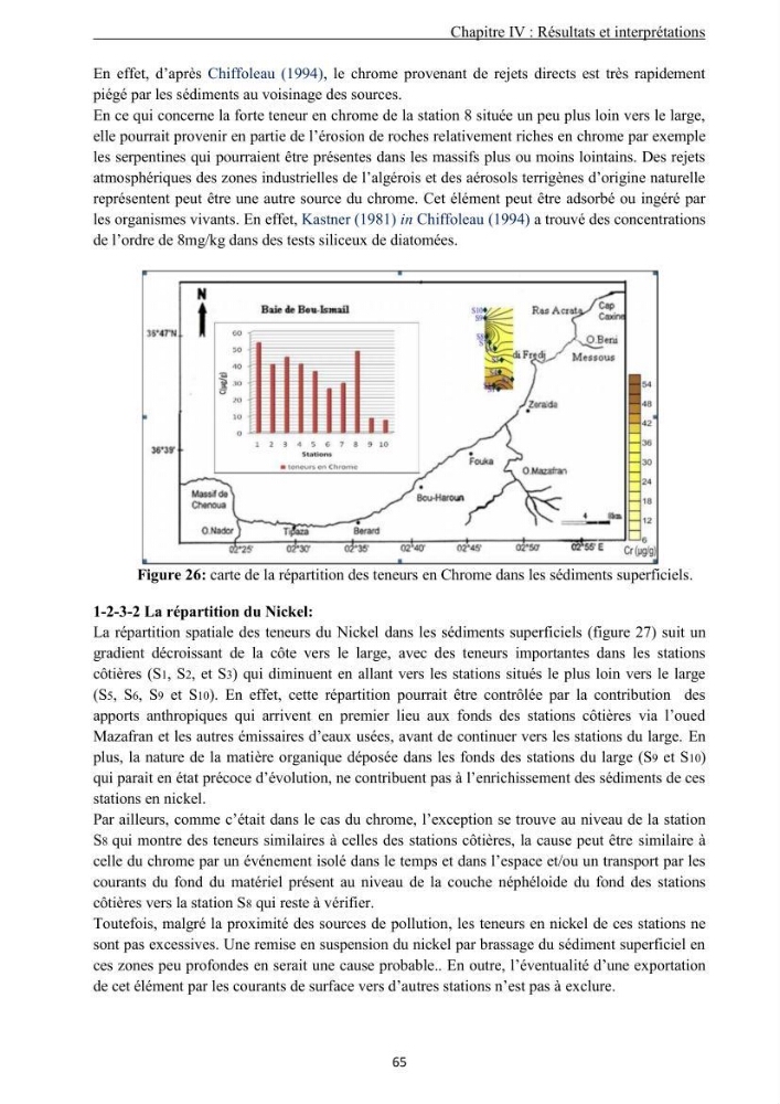 Les métaux traces dans les sédiments de la baie de Bou-Ismail