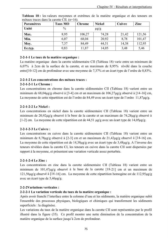 Les métaux traces dans les sédiments de la baie de Bou-Ismail