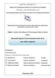 Biomonitoring de l'environnement marin de la zone côtière algéroise: