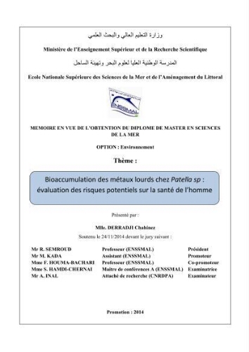 Bioaccumulation des métaux lourds chez Patella sp Bioaccumulation des métaux lourds chez Patella sp
