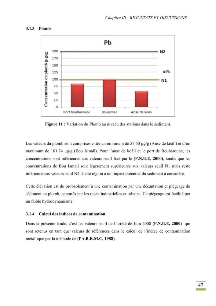 Bioaccumulation des métaux lourds chez Patella sp