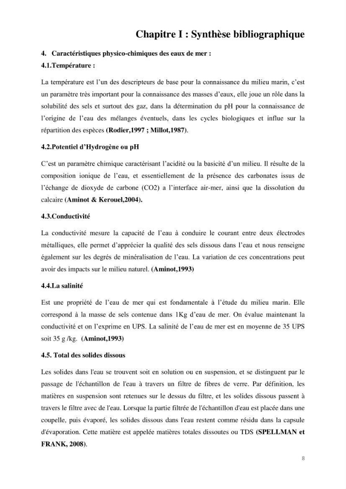 Etude de procédés et suivi du processus de dessalement des eaux de mer cas station Fouka marine
