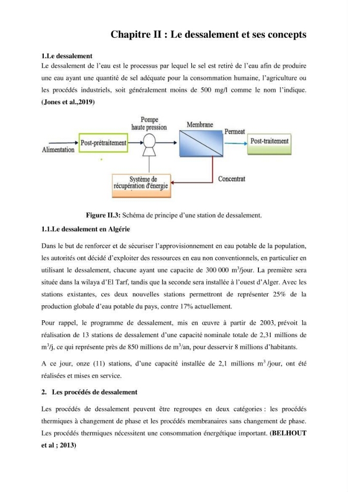 Etude de procédés et suivi du processus de dessalement des eaux de mer cas station Fouka marine