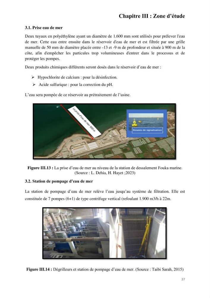 Etude de procédés et suivi du processus de dessalement des eaux de mer cas station Fouka marine