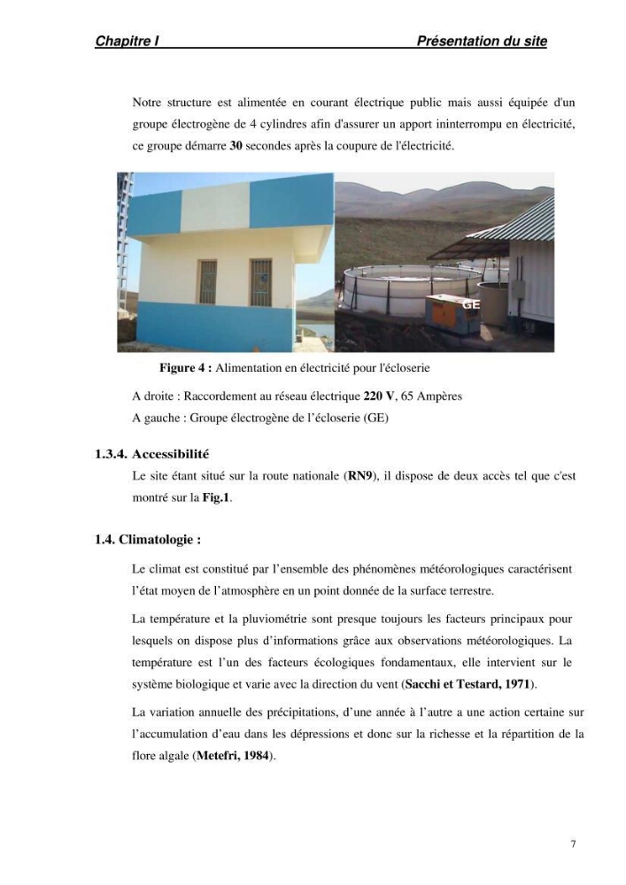 Suivi technique de la conception d\'une écoloserie mobile pour poissons d\'eau douce à Ouricia (W de Sétif)