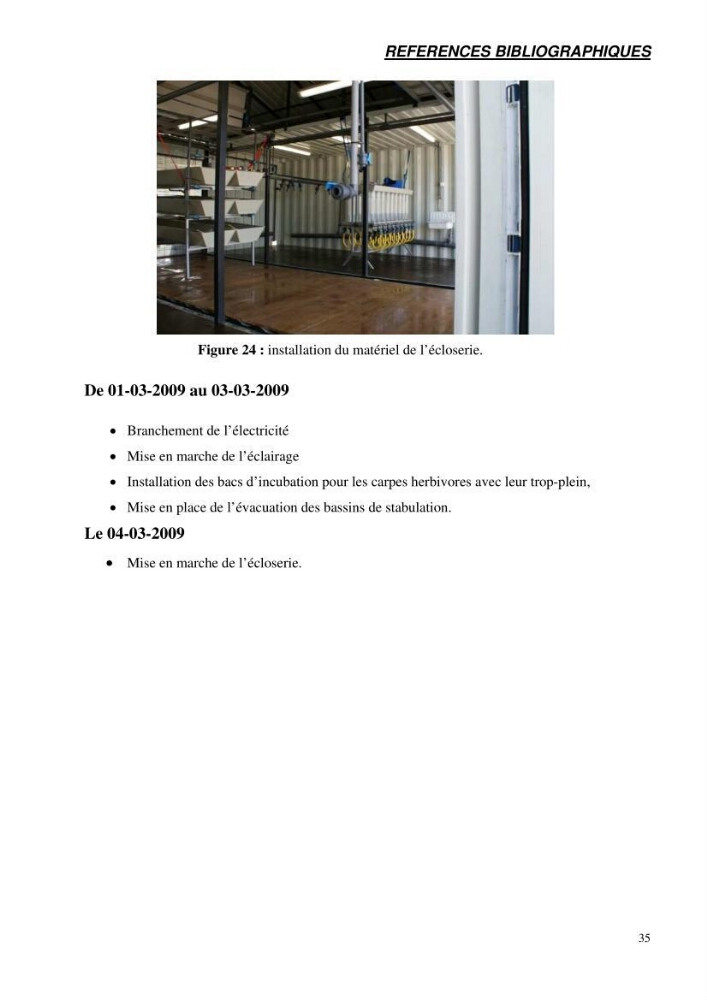 Suivi technique de la conception d\'une écoloserie mobile pour poissons d\'eau douce à Ouricia (W de Sétif)