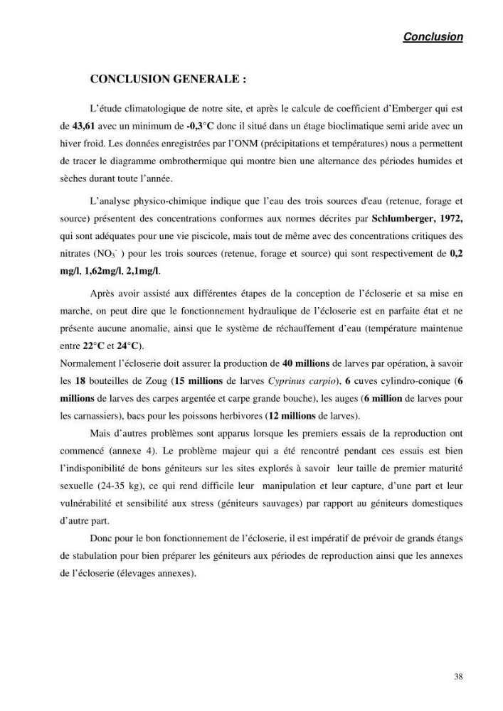 Suivi technique de la conception d\'une écoloserie mobile pour poissons d\'eau douce à Ouricia (W de Sétif)