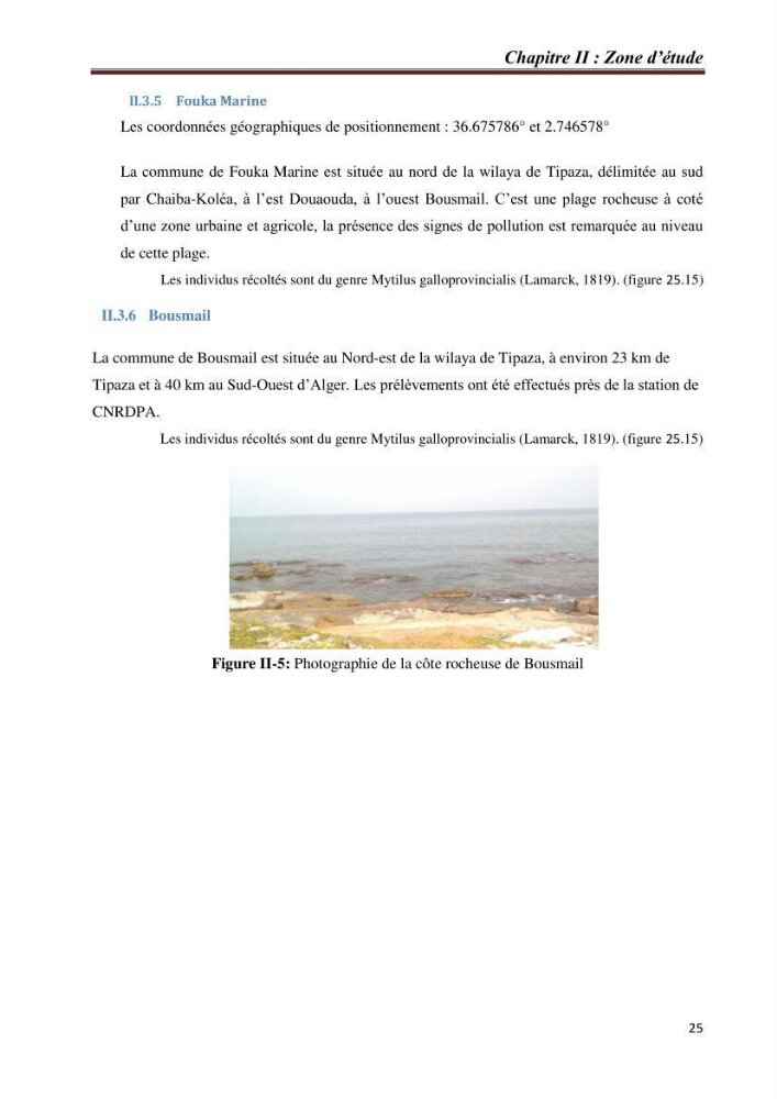 Bioaccumulation des métaux traces chez les moules de la côte algéroise: