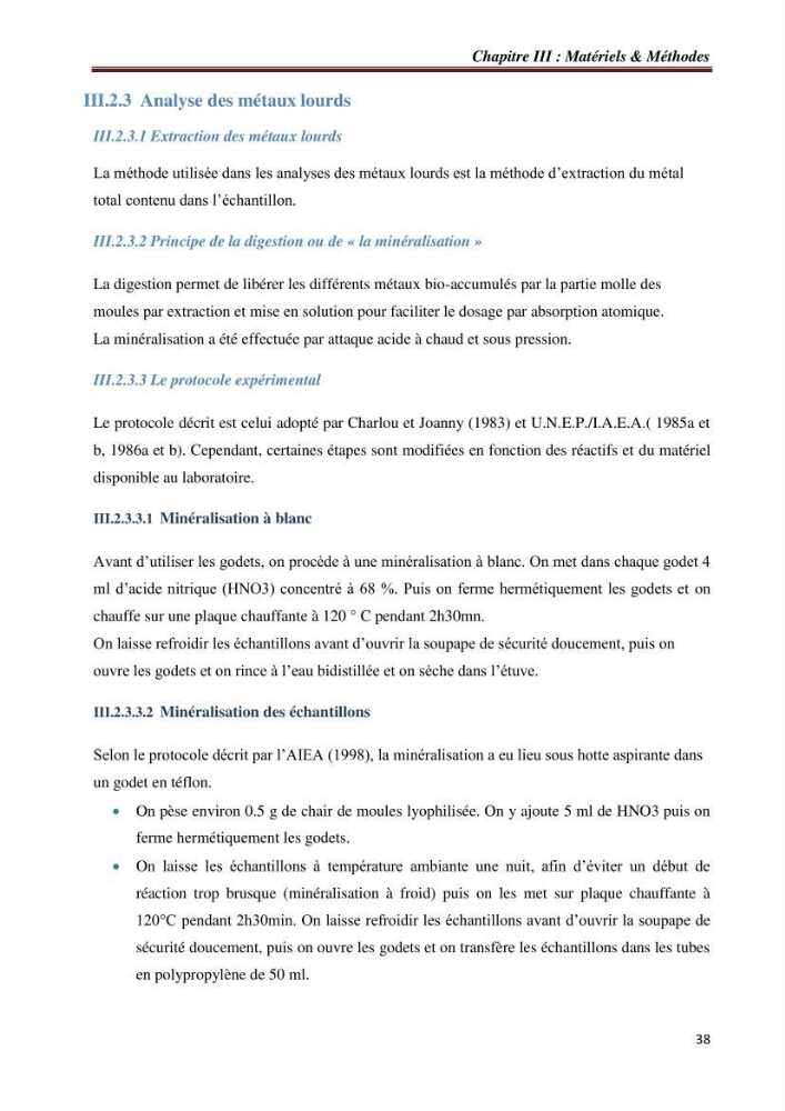 Bioaccumulation des métaux traces chez les moules de la côte algéroise: