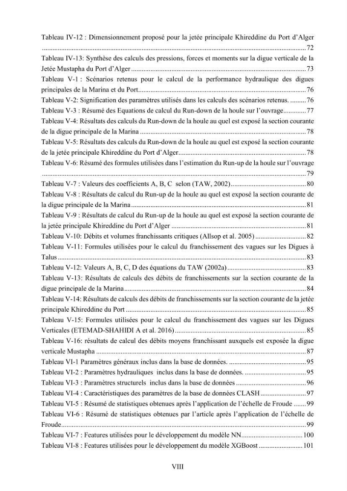 Modélisation des effets de la houle sur la stabilité et franchissement des ouvrages maritimes