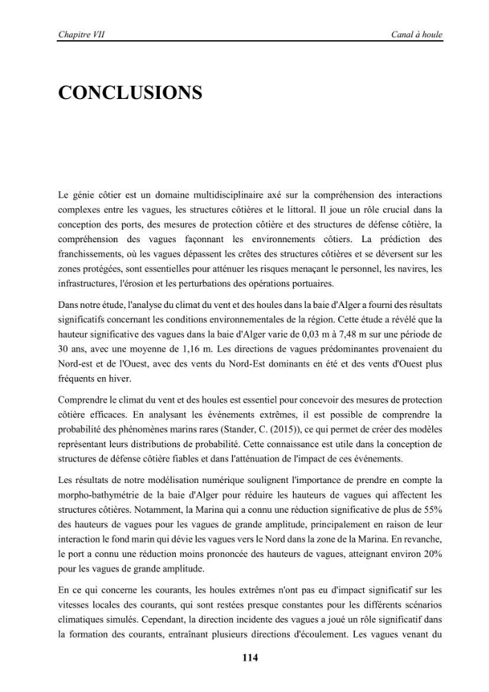 Modélisation des effets de la houle sur la stabilité et franchissement des ouvrages maritimes