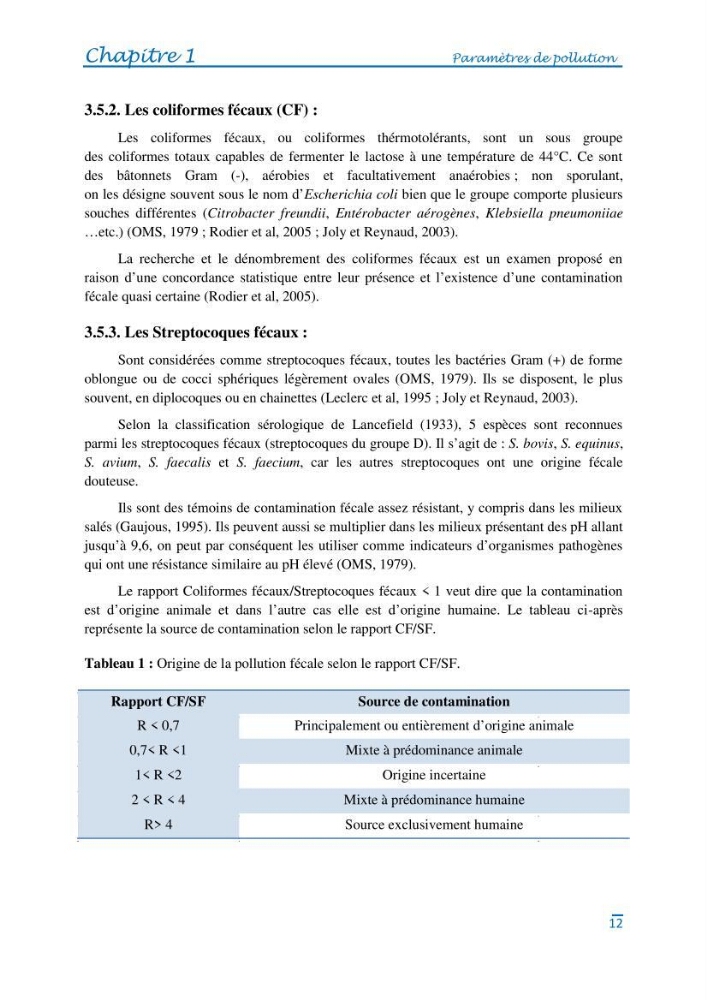 Impact des eaux usées et des embouchures des oueds sur la qualité des eaux de la baie de BouIsmail: