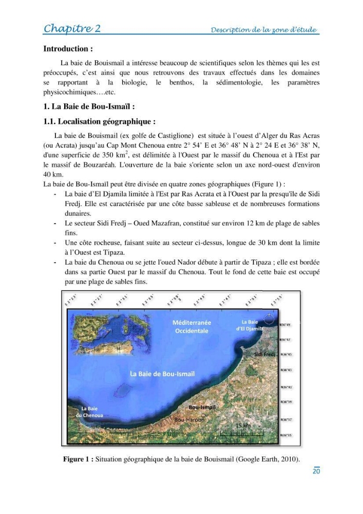 Impact des eaux usées et des embouchures des oueds sur la qualité des eaux de la baie de BouIsmail: