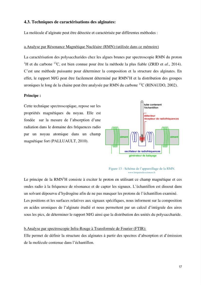 Extraction et purification des alginates à partir d\'une source marine \' algues brunes\' aux possibilités industrielles
