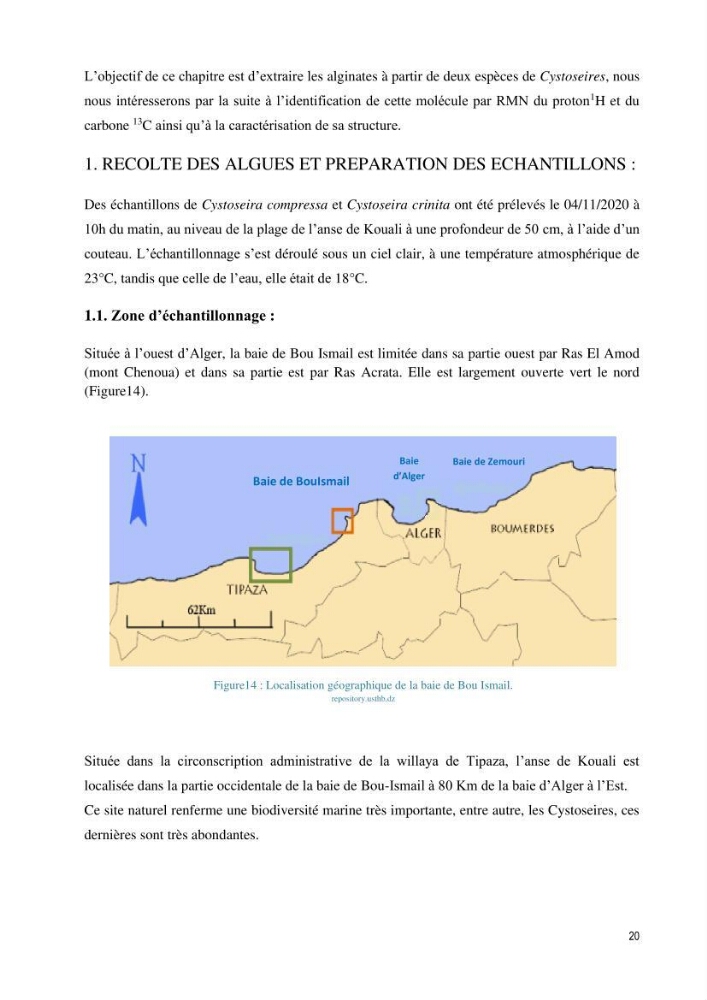 Extraction et purification des alginates à partir d\'une source marine \' algues brunes\' aux possibilités industrielles