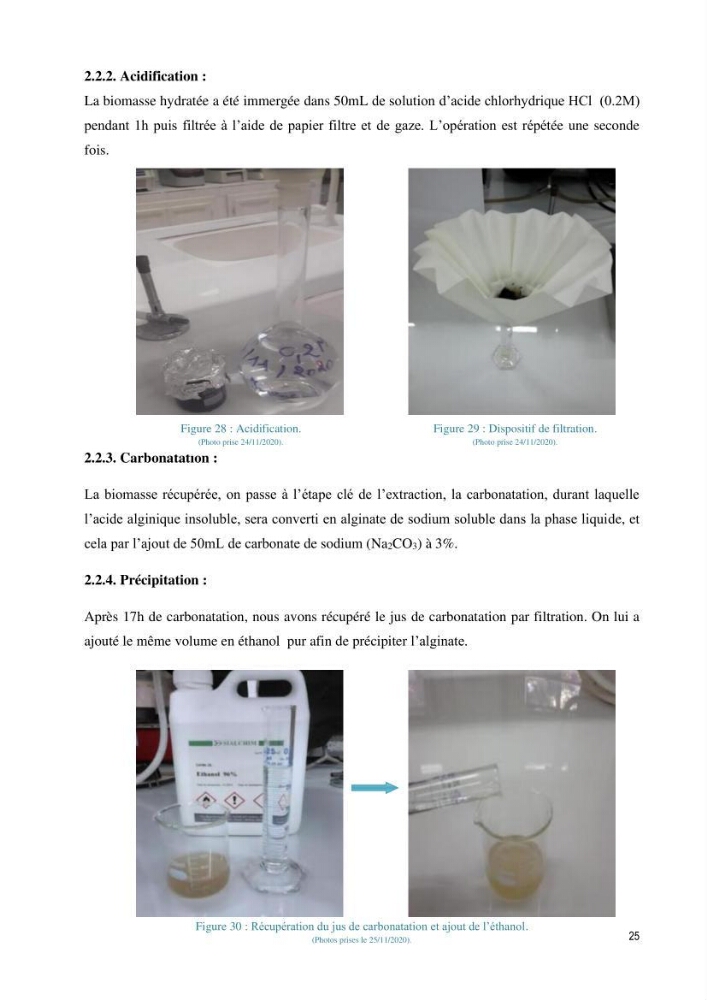 Extraction et purification des alginates à partir d\'une source marine \' algues brunes\' aux possibilités industrielles