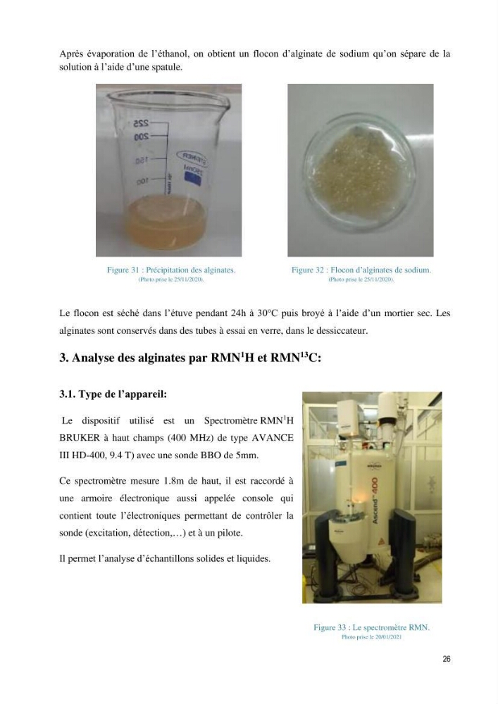 Extraction et purification des alginates à partir d\'une source marine \' algues brunes\' aux possibilités industrielles