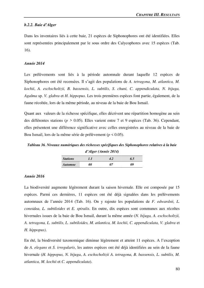 Peuplements de medusozoa des cots algeriennes : biodiversite,distribution quantitative et intractions au reseau trophique pelaique