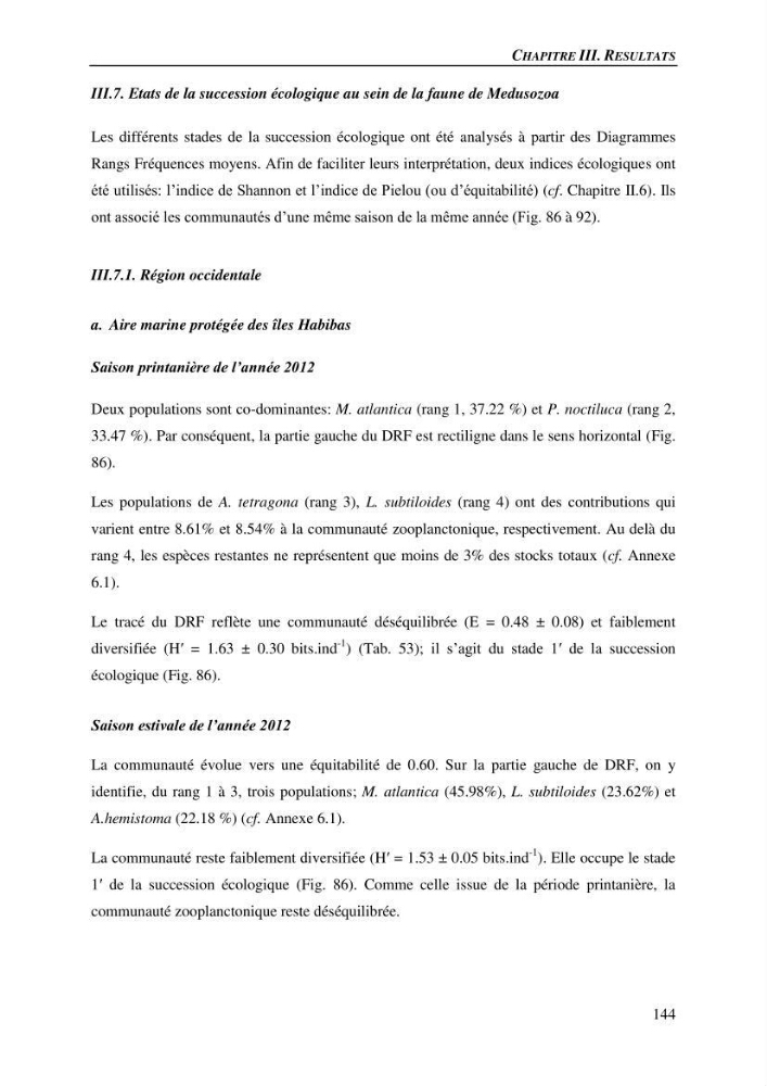 Peuplements de medusozoa des cots algeriennes : biodiversite,distribution quantitative et intractions au reseau trophique pelaique