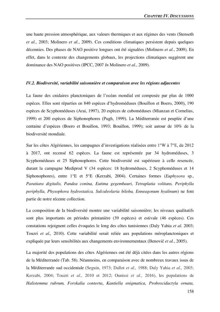 Peuplements de medusozoa des cots algeriennes : biodiversite,distribution quantitative et intractions au reseau trophique pelaique