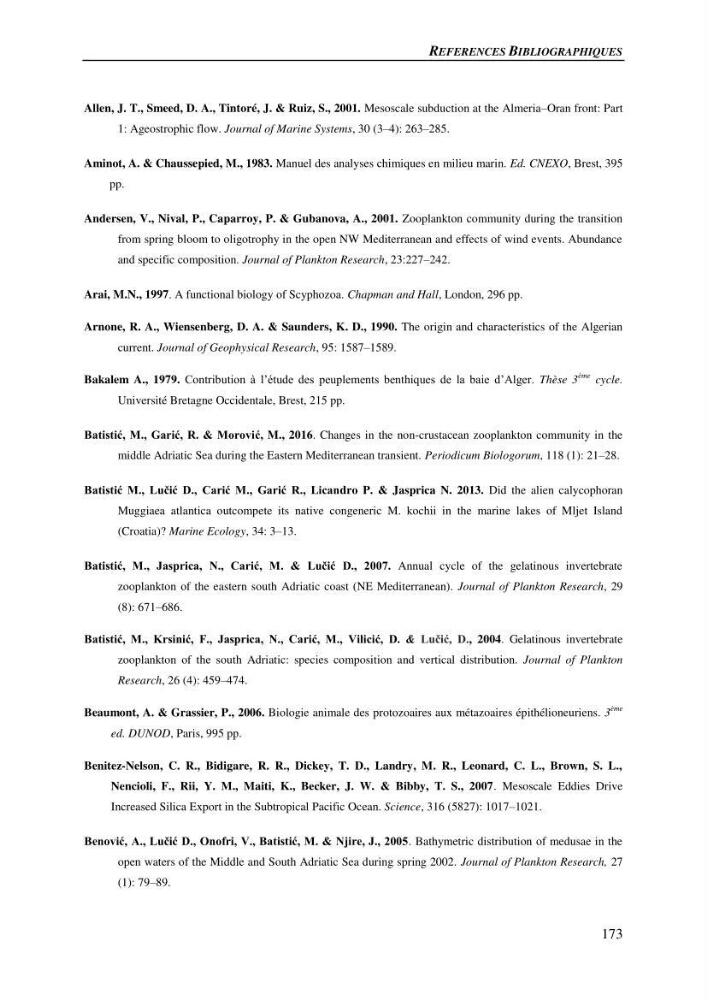 Peuplements de medusozoa des cots algeriennes : biodiversite,distribution quantitative et intractions au reseau trophique pelaique