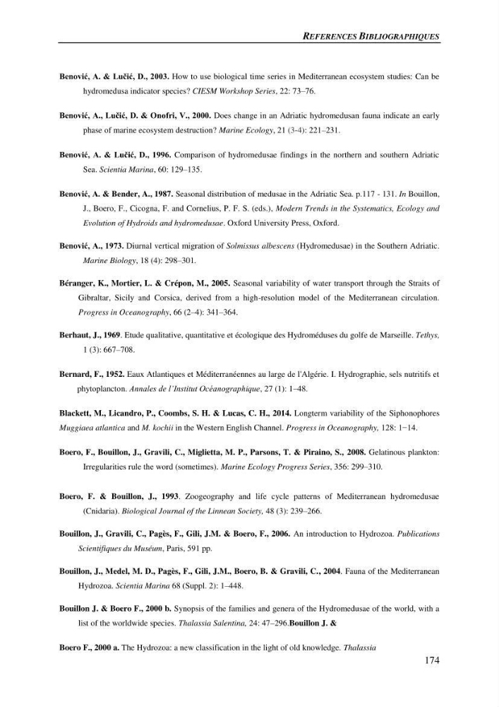 Peuplements de medusozoa des cots algeriennes : biodiversite,distribution quantitative et intractions au reseau trophique pelaique