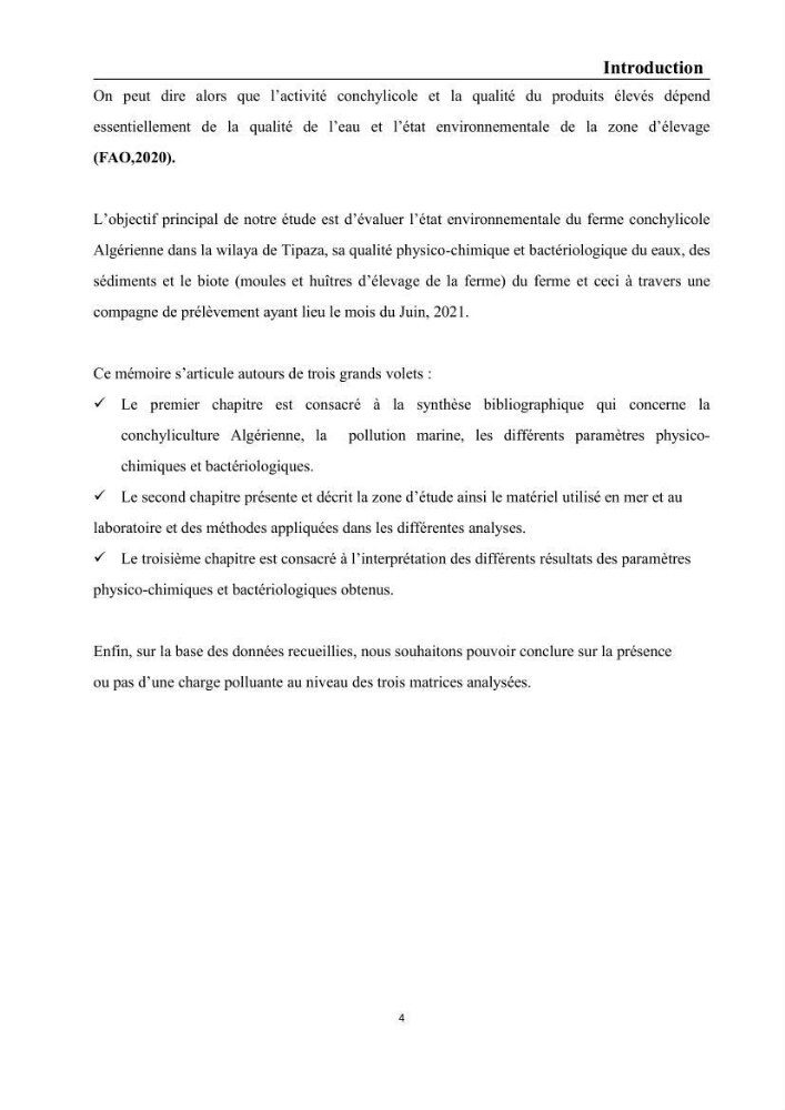Contribution à l’évaluation de la qualité environmental d’une ferme aquacole:
