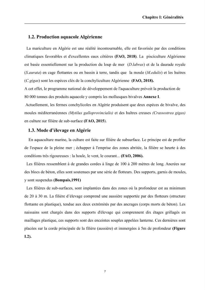 Contribution à l’évaluation de la qualité environmental d’une ferme aquacole: